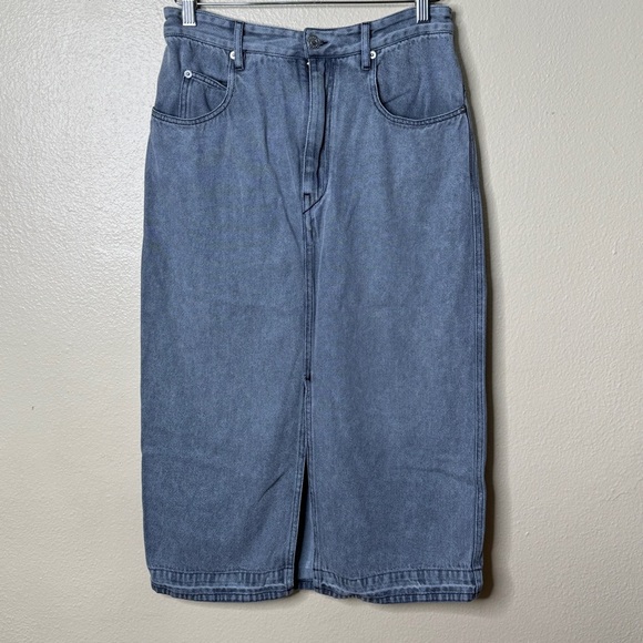 Isabel Marant Skirt Womens 40 Gray Etoile Denim A-line Mid-Length Slit Front - Picture 1 of 11